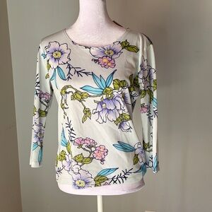 [Caia] Floral Mesh Sheer Blouse - Size Medium NWT
